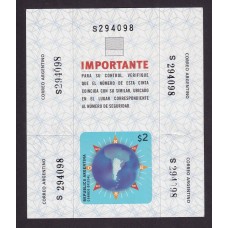 ARGENTINA SERVICIO SELLO CIERRES PARA CAJAS ENVIO GJ S3 NUEVA MINT U$ 50